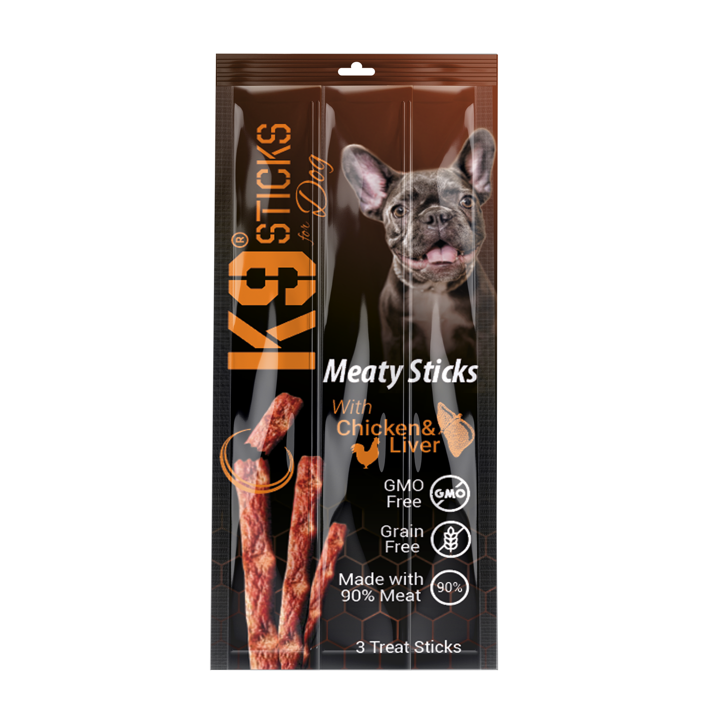 K9 MEATY STICKS 3 PIECES FOR DOG  ( 5 Flavors Available )